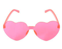 Heart Sun Glasses Metal Frame Costume - Pink