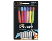 BiC Intensity Permanent Markers - 1 Pack of 12 - Assorted Colours