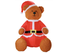 275cm Xmas Christmas Charm Deluxe Inflatable Plush Bear w/ LED Lights Decoration