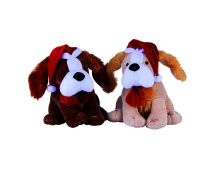 30cm Christmas Xmas Musical Dog Santa Hat Jingle Bells Decoration