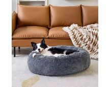 XL-70cm Dark Gray PawfectFriend Dog Pet Cat Calming Bed Plush Beds Large Fluffy Donut Comfy Cushion Puppy Mat