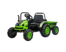 12V Kids Ride on Electric Tractor With Tipper Trailer – Green