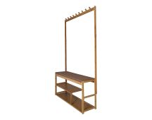 100cm Hallway Bench Coat Rack Stand Multifunctional Hall Shelf Entryway