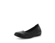 AEROCUSHION Women's MARTI Flats Black Smooth Shoe 8US