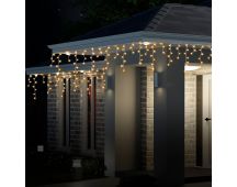 Solar 200 LED Icicle Lights – 3.9m x 33cm, available in 3 Colors - Cool White