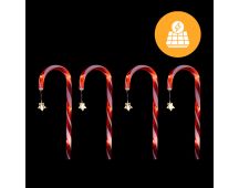 Solar Candy Canes with Stars - 4 Pack