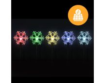 Solar Snowflake Path Lights – 5 Pack, 35cm available in 2 Colors - Cool White