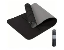 Sport TPE Yoga Mat Exercise Workout Mats Fitness Mat for Home Gym Black 8mm