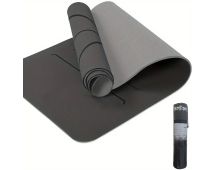 Sport TPE Yoga Mat Exercise Workout Mats Fitness Mat for Home Gym Grey 8mm