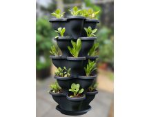 Single 5 Tier Extra Large Verandah Planter - Charcoal