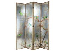 EXOTIC MELODIES MIRROR BIRD DRESSING SCREEN/ROOM DIVIDER