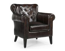 CHOCOLATE LEATHER ARMCHAIR