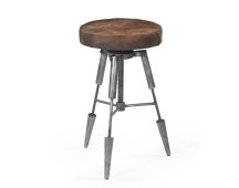 TRIPOD LEATHER WIND UP STOOL