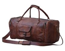 OVERNIGHT LEATHER DUFFLE BAG