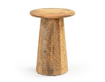 HAMMERED HAND CRAFTED HARDWOOD SIDE TABLE