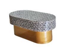 MOTHER OF PEARL EBONY MOSAIC OVAL COFFEE TABLE