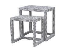 CLAIRE SHELL INLAY NESTING TABLES