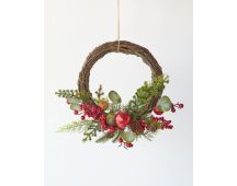 Berry Ball Half Wreath 40cm