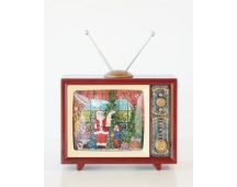 Xmas Tv Music Box Santa 17cm