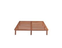 Bondi Wooden Pinewood Bed Base in Walnut - Double