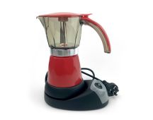 Red Electric Moka Coffee Maker Espresso Machine Italian Classic 6 Cups Auto Power