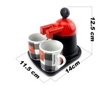 Red Mini Expresso 2Cups Ceramics Coffee Maker Moka Coffee Maker Italian Classic