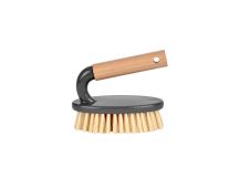 Eco Bamboo Handle Iron Household Scrubber Brush