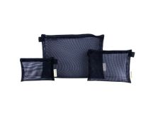 3 Pack Zipper Travel Cosmetic Mesh Bag Set