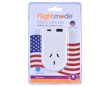 Flightmode Outbound AU/NZ to USA/CANADA Travel Adaptor with USB Type C & A