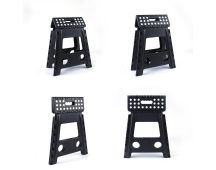 Large Plastic Folding Stool Portable Chair Store Flat Easy Carry Outdoor Camping Black