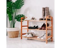 Bamboo 3 Tiers Layers Storage Shoe Rack & Organiser