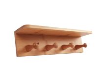 Bamboo Wall Hooks and Shelf