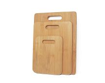 3 Pack Bamboo Cheese Cutting & Serving Chopping Board Set