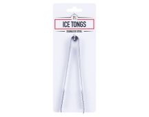 Stainless Steel Ice Cube Tongs Anti Slippery Clamp with Serrations and Long Jaws