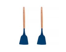 2pcs Beechwood & silicone turner navy