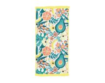 Rectangular Bath Beach Towel with Tassel -Yellow