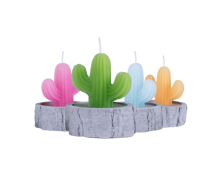 4Pcs/set Simulation Plant Cactus Candle Tea Light Home Decor Table Tealight Mini