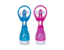 Handhold Battery Powered Personal Water Spray Fan-Blue/Pink - Blue