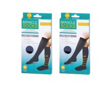 2 pairs of Miracle Compression Socks - Medium