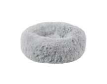 Plush Donut Faux Fur Calming Pet Nest - Grey - L