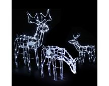 Jingle Jollys Christmas Lights 3 Pcs Reindeers 250 LED Decorations